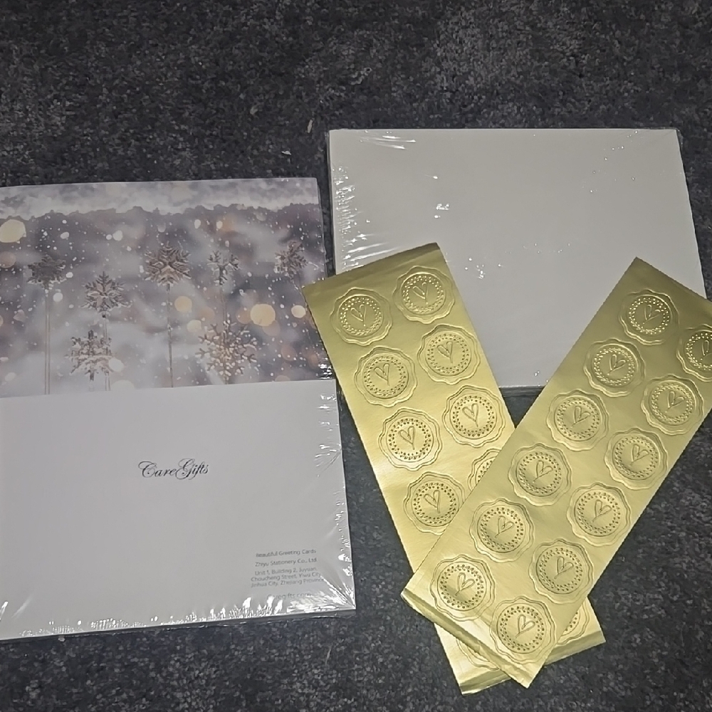 Gold Seals and Snowflake Card Set